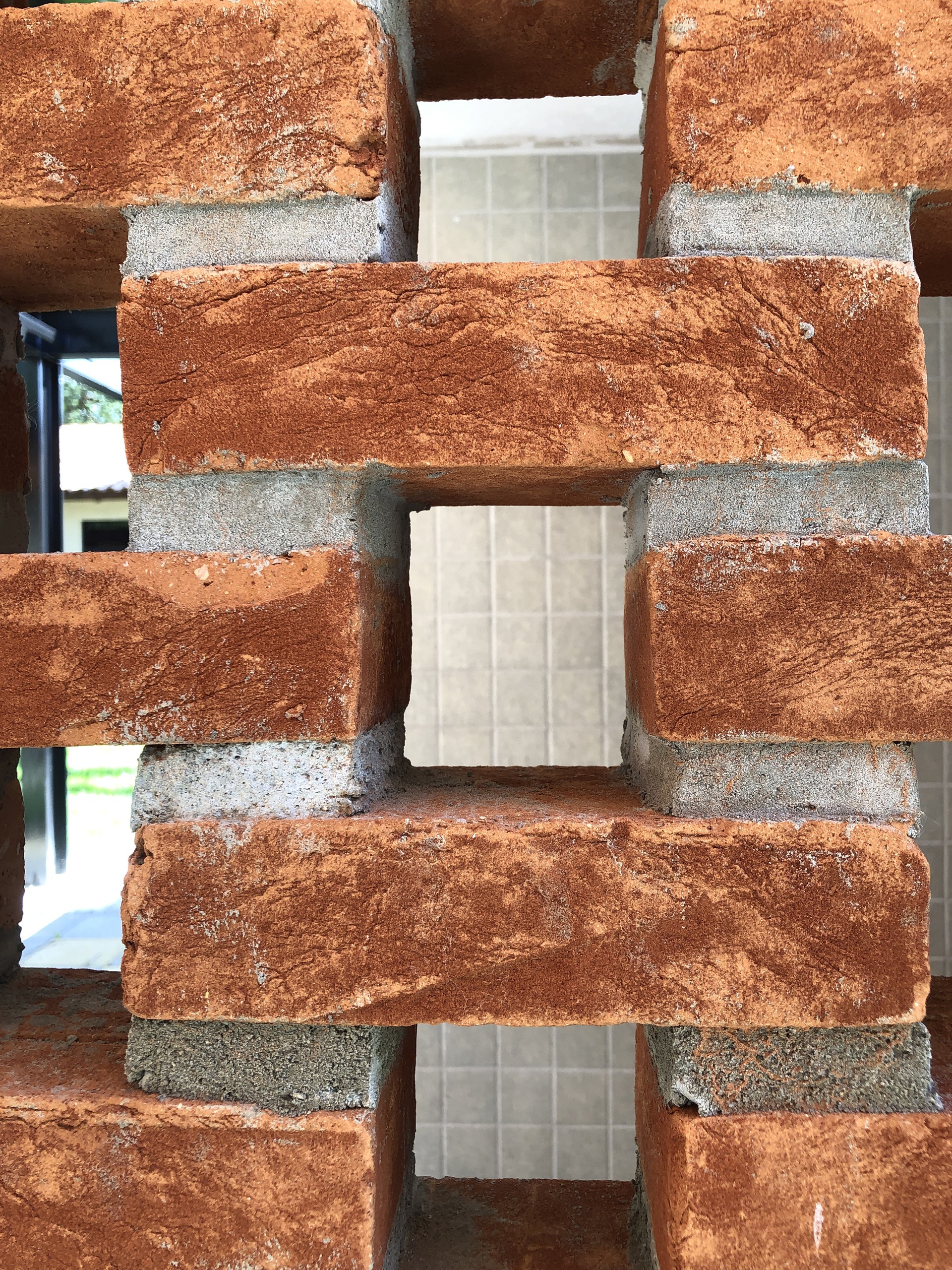 Close da textura do tijolo rústico